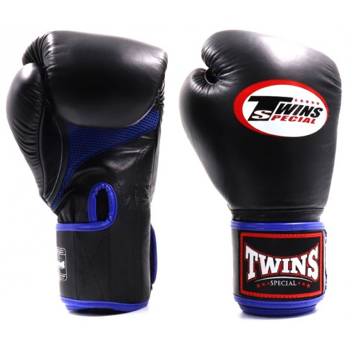 Боксерские перчатки Twins Special (BGVLA black-blue)